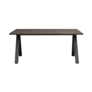 ROWICO Carradale matbord, med utdrag - brun ek och svart metall (170x100)