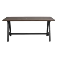 ROWICO Carradale matbord, med utdrag - brun ek och svart metall (170x100)