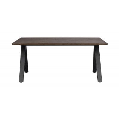 ROWICO Carradale matbord, med utdrag - brun ek och svart metall (170x100)