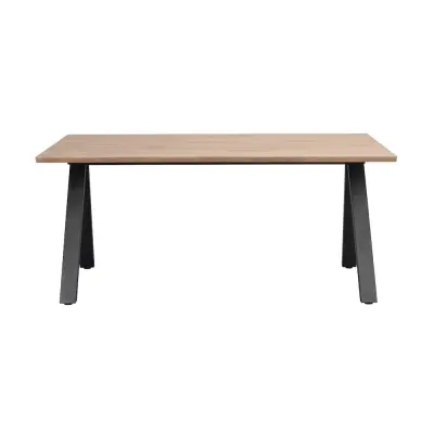 ROWICO Carradale matbord, med utdrag - naturlig ek och svart metall (170x100)