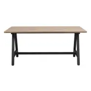 ROWICO Carradale matbord, med utdrag - naturlig ekoch svart metall (170x100)