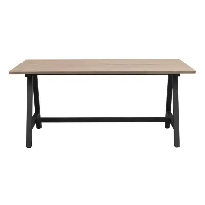 ROWICO Carradale matbord, med utdrag - naturlig ek och svart metall (170x100)