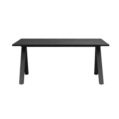 ROWICO Carradale matbord, med utdrag - svart ek och svart metall (170x100)