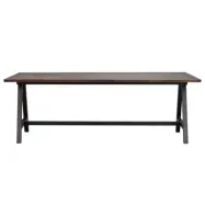 ROWICO Carradale Matbord, med Utdragsfunktion - Brun Ek och Svart Metall (220 x 100 cm)