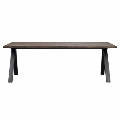 ROWICO Carradale Matbord, med Utdragsfunktion - Brun Ek och Svart Metall (220 x 100 cm)