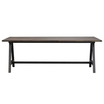 ROWICO Carradale Matbord, med Utdragsfunktion - Brun Ek och Svart Metall (220 x 100 cm)