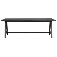 ROWICO Carradale Matbord, med Utdragsfunktion - Svart Ask och Svart Metall (220 x 100 cm)