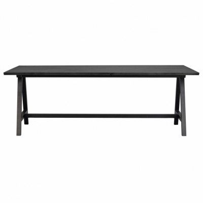 ROWICO Carradale Matbord, med Utdragsfunktion - Svart Ask och Svart Metall (220 x 100 cm)