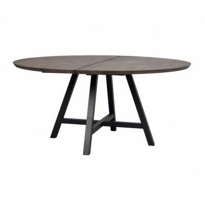 ROWICO Carradale Matbord, Runt - Brun Ek och Svart Metall (Ø 150 cm)