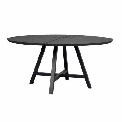 ROWICO Carradale Matbord, Runt - Svart Ask och Svart Metall (Ø 150 cm)