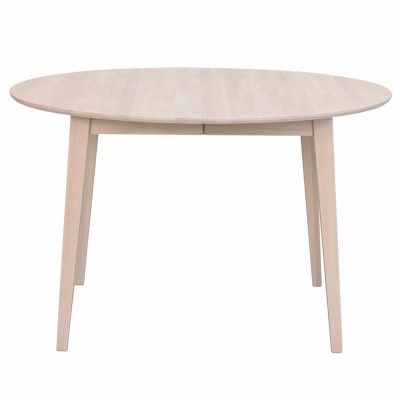 ROWICO Filippa Matbord, inkl. Förlängningsskiva - Vitpigmenterad Ek (120 (165) x 120 cm)