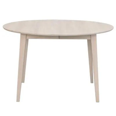 ROWICO Filippa Matbord, inkl. Förlängningsskiva - Vitpigmenterad Ek (120 (165) x 120 cm)