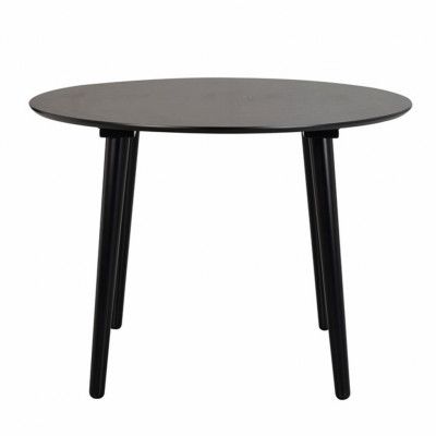 ROWICO Lotta Matbord, Runt - Svart Askfanér och Gummiträ