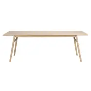 ROWICO Nevis Rektangul&auml;rt Matbord - Vitpigmenterad Ekfan&eacute;r med Ben i Massiv Ek