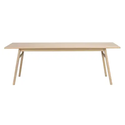 ROWICO Nevis Rektangulärt Matbord - Vitpigmenterad Ekfanér med Ben i Massiv Ek