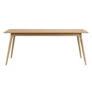 ROWICO Rektangulärt Yumi Matbord med Utdragsfunktion - Naturlig Ekfanér och Ek (190 x 90 cm)