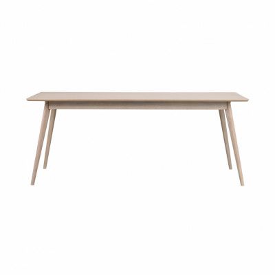 ROWICO Rektangulärt Yumi Matbord med Utdragsfunktion - Vittvättad Ekfanér och Ek (190 x 90 cm)