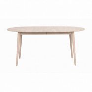 ROWICO Tyler Ovalt Matbord, med Utdragsfunktion - Massiv Vitpigmenterad Ek (170 / 210 x 105 cm)