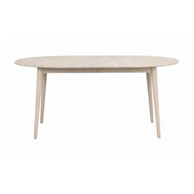 ROWICO Tyler Ovalt Matbord, med Utdragsfunktion - Massiv Vitpigmenterad Ek (170 / 210 x 105 cm)