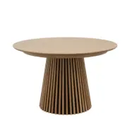 Svendborg matbord, runt, med 2 iläggsskivor - naturfärgad ekfaner (Ø120)