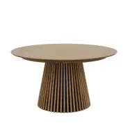 Svendborg matbord, runt, med 2 iläggsskivor - naturfärgad ekfaner (Ø140)