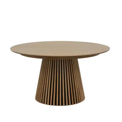 Svendborg matbord, runt, med 2 iläggsskivor - naturfärgad ekfaner (Ø140)