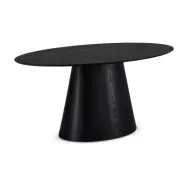 Tango matbord, ovalt - svart ekfanér (90x160)