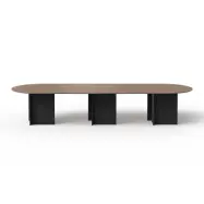 TEMAHOME Matt Matbord - Valnöt/Svart - 390 cm