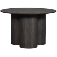 TR&Auml; Oona matbord, w. 3 ben, runda - m&ouml;rkbrun MDF