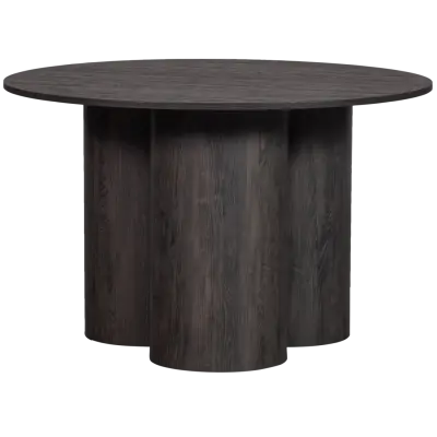 TRÄ Oona matbord, w. 3 ben, runda - mörkbrun MDF