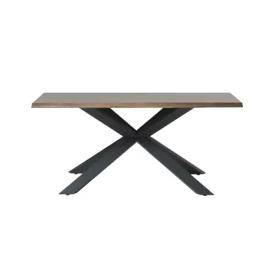 UNIKA MÖBLER Arno matbord, med utdrag - rökt ekfaner och svart metall (90x180)