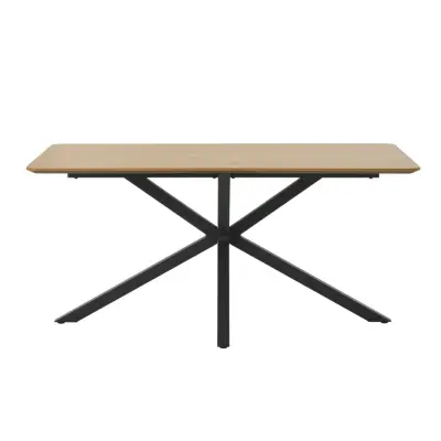 UNIKA MÖBLER matbord, rektangulärt - naturlig ekmelamin och svart metall (90x160)