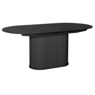 UNIKA MÖBLER Nola matbord, med iläggsskiva, oval - svart ek (95x180-230)