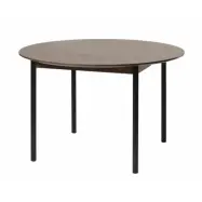 UNIQUE FURNITURE Latina Matbord, Runt - Espresso Ek och Svart Metall (Ø 120 cm)