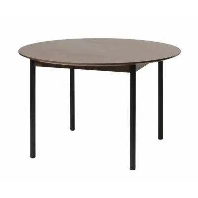 UNIQUE FURNITURE Latina Matbord, Runt - Espresso Ek och Svart Metall (Ø 120 cm)