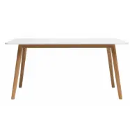 UNIQUE FURNITURE Turin Matbord, Rektangul&auml;rt - Vit MDF och Naturlig Ek