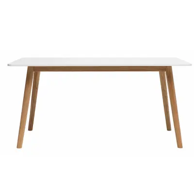 UNIQUE FURNITURE Turin Matbord, Rektangulärt - Vit MDF och Naturlig Ek