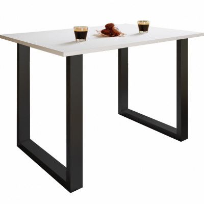 VCM NORDIC Xona U-feet matbord - vitt trä och svart aluminium (110x50)