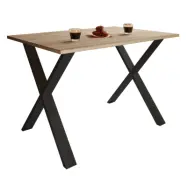 VCM NORDIC Xona X-feet matbord - natur trä och svart aluminium (110x50) |