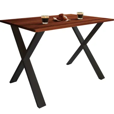 VCM Xona X-feet Matbord - Naturligt Trä och Svart Alu (110 x 80 cm)