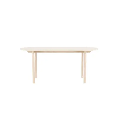 VENTURE DESIGN Andy matbord, ovalt - vitkalkad MDF och stål (90x180)