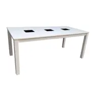 VENTURE DESIGN Backag&aring;rd Matbord - Glas och Vit MDF / Gummitr&auml;