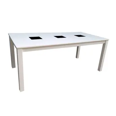 VENTURE DESIGN Backagård Matbord - Glas och Vit MDF / Gummiträ