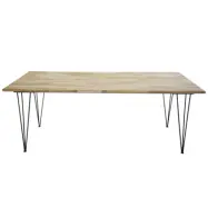 VENTURE DESIGN Bali Matbord - Naturlig Teak och Svart Metall (200 x 90 cm)