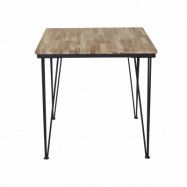 VENTURE DESIGN Bali Matbord - Naturlig Teak och Svart Metall (80 x 80 cm)
