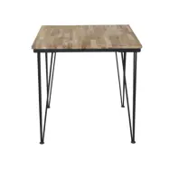 VENTURE DESIGN Bali Matbord - Naturlig Teak och Svart Metall (80 x 80 cm)