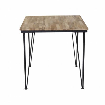 VENTURE DESIGN Bali Matbord - Naturlig Teak och Svart Metall (80 x 80 cm)
