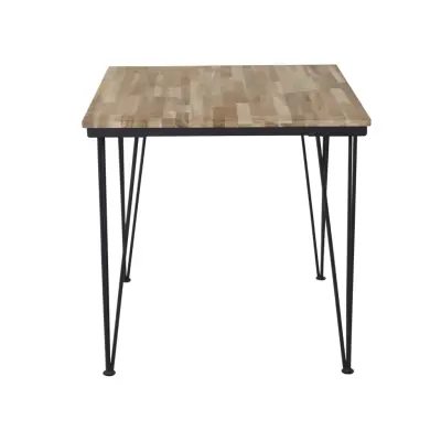 VENTURE DESIGN Bali Matbord - Naturlig Teak och Svart Metall (80 x 80 cm)