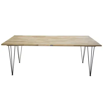 VENTURE DESIGN Bali Matbord - Naturlig Teak och Svart Metall (200 x 90 cm)
