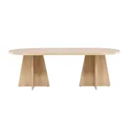 VENTURE DESIGN Bootcut matbord, rektangulärt - vitkalkat 3D-papper MDF (115x230)